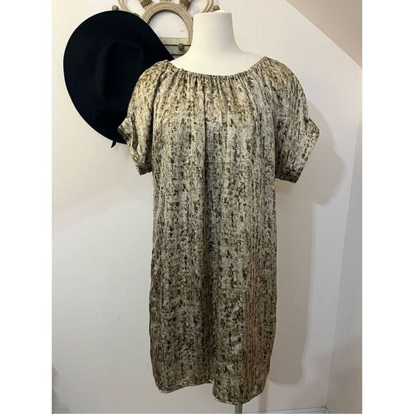 Michael Michael Kors Short Sleeve Satiny Printed Shift Dress XL - Picture 1 of 5
